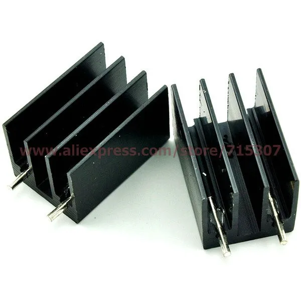 

PHISCALE 10pcs 16*16*25 / 16x16x25mm black heat sink used for transistor to-220