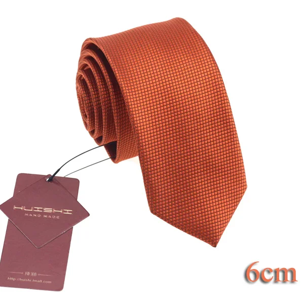 HUISHI модный мужской классический темно-оранжевый галстук 6 см 8 см полосатый тканый Водонепроницаемый Бизнес Свадебный галстук Повседневный галстук - Цвет: TP-151