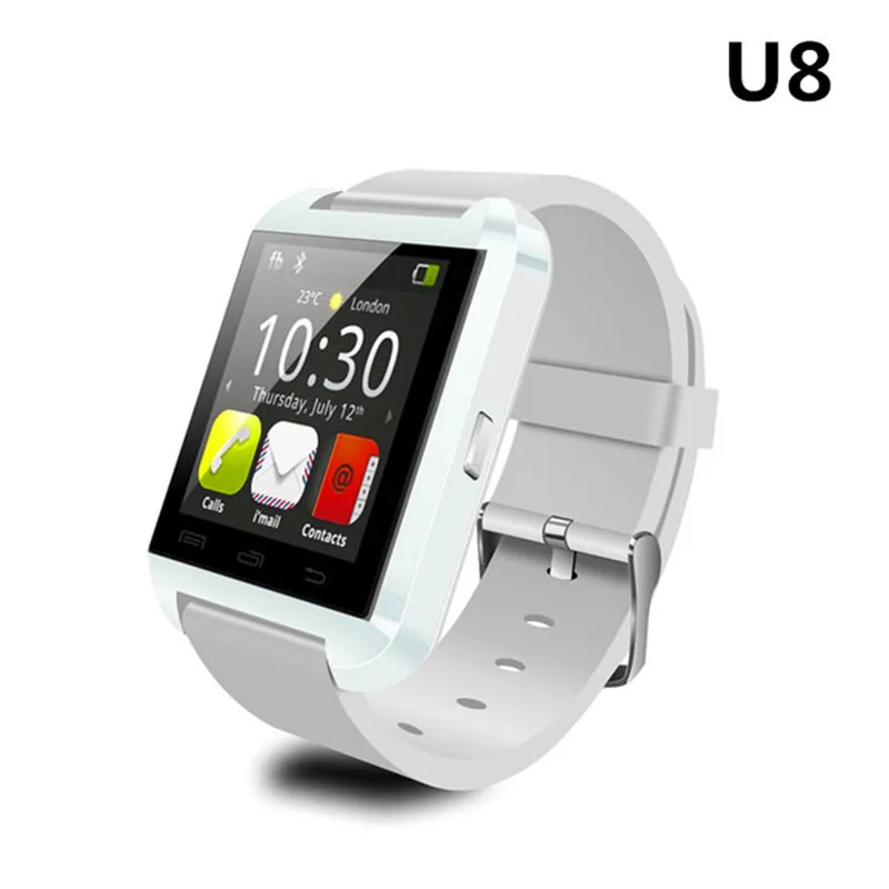 Смарт-часы Bluetooth мужские с сенсорным экраном умные часы с большой батареей поддержка TF sim-карты камера для IOS iPhone Android телефон - Цвет: White