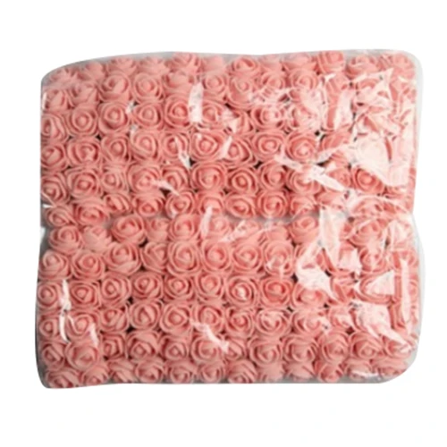 

HOT 144pcs 2CM PE Rose Foam Mini Flower Bouquet Solid Color/wedding decoration Peach Pink