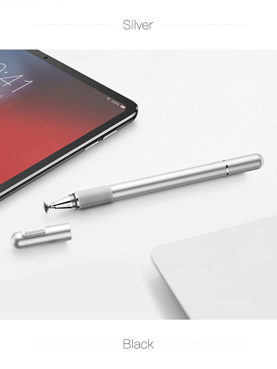 Baseus стилус для рисования, Ручка для Apple iPhone iPad Pro, двойная с помощью емкостного сенсорного пера для смартфона, планшета, samsung, ручной стилус