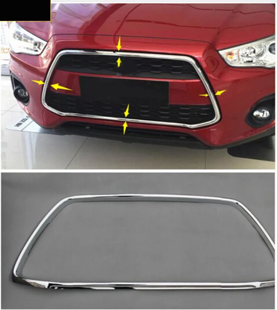 

For Mitsubishi ASX Outlander Sport 2013 2014 2015 ABS Chrome Front Center Grille Grill Frame Cover 1pcs NEW !!