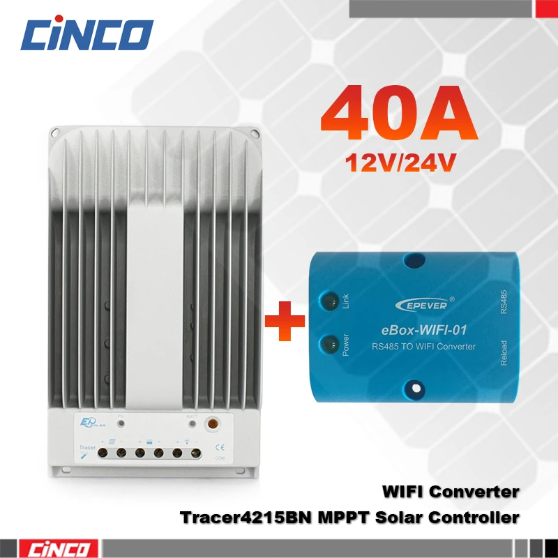 

Tracer4215BN MPPT solar charge controller with eBOX wifi module charge GEL AGM solar battery for solar panel ,APP remote control