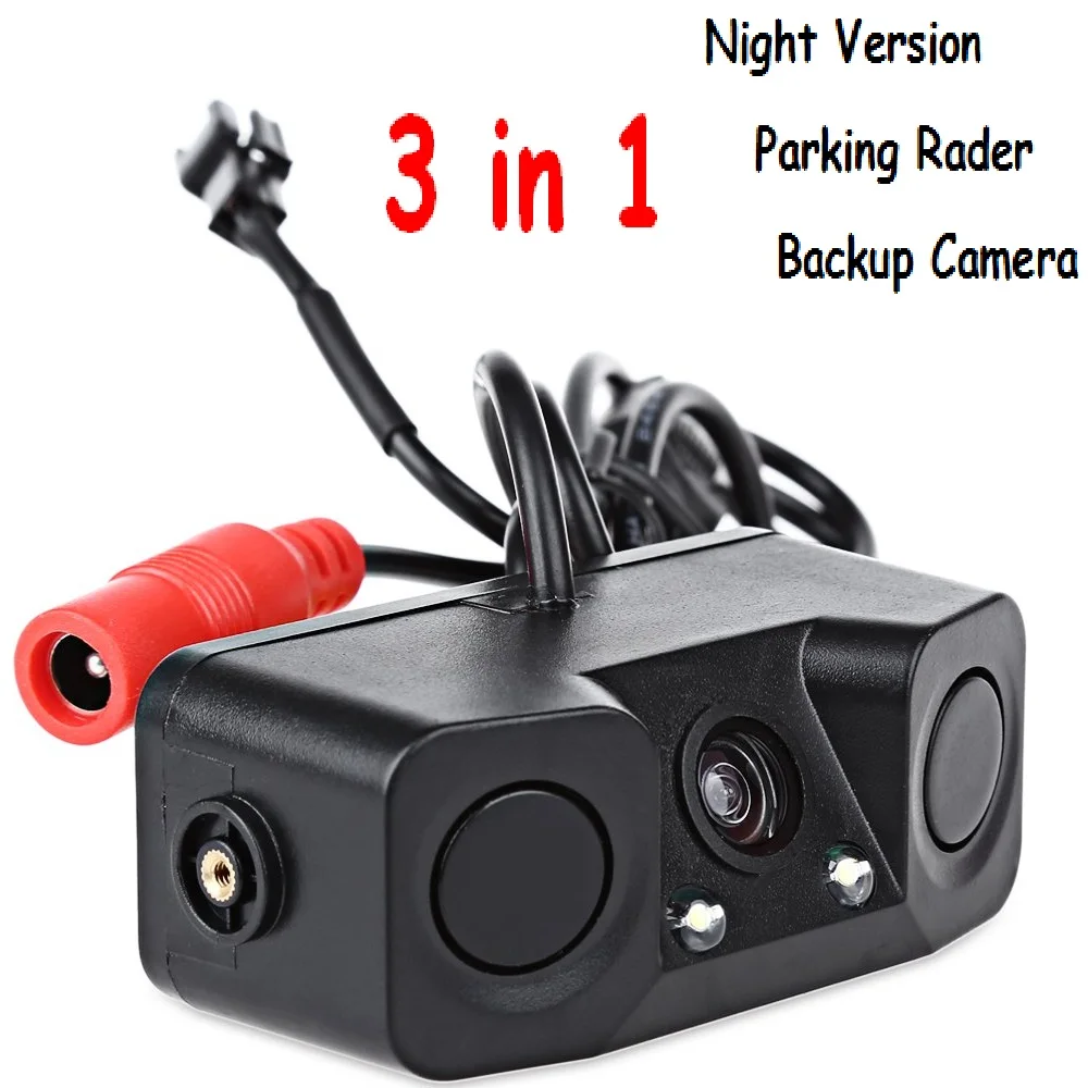 Rectangle Parking Sensor Backup font b Camera b font with Radar Detector 3 in 1 IP67