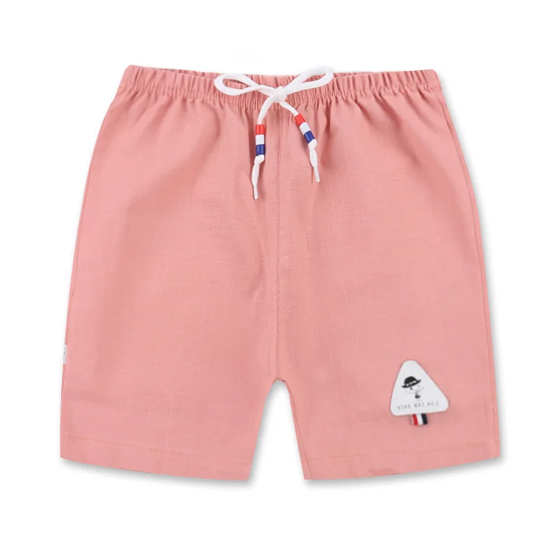 Famli/Детские разноцветные шорты для мальчиков и девочек Детские хлопковые спортивные повседневные пляжные шорты унисекс - Цвет: Розовый