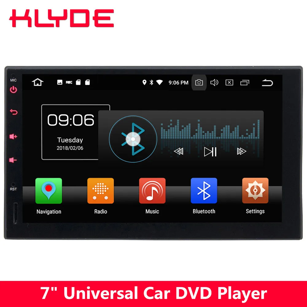KLYDE 7 "Octa Core 4G Android 8 4G B + 32 ГБ 2DIN Универсальный dvd-плеер автомобиля для hyundai tiburon Terracan Santa FE соната Elantra I20