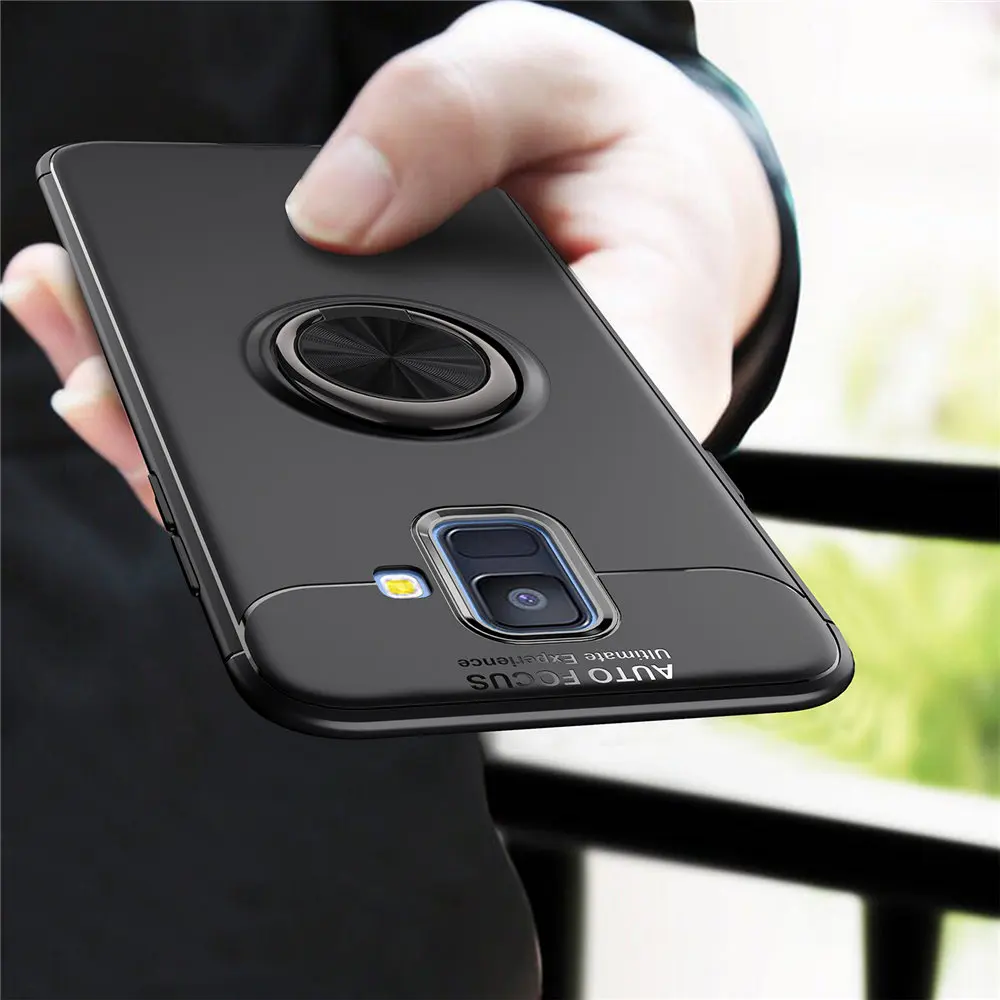 

Aikewu for Samsung Galaxy A6 2018 Case Car Holder Stand Finger Ring Silicone shockproof Back Cover for Samsung A6 Plus 2018 case