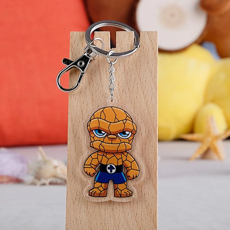 

Marvel Movie anime Fantastic Four Cosplay Keychain Invisible Woman Mr.fantastic Human Torch Thing Car Keyring acrylic keychain