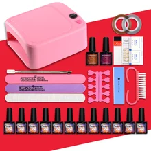 Набор для ногтей Гель-лак 36 Вт УФ-Сушилка для ногтей Набор для маникюрных инструментов Набор для дизайна ногтей деко наборы для ногтей Гель-лак для маникюра наборы
