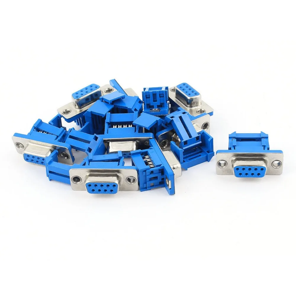 

10pcs D-SUB DB9 9 Pin Female IDC Crimp Adapter Connector for Flat Ribbon Cable