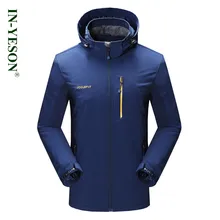 Новая весенняя Осенняя ветровка мужская брендовая IN-YESON Водонепроницаемая сохраняющая тепло походная куртка с капюшоном