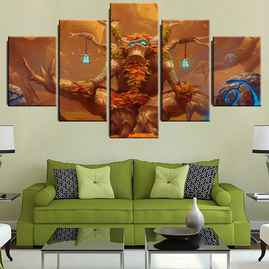 World War Battle DOTA Modern Game color Paintings Poster Wall Print color 5 Panel Home Decorations 