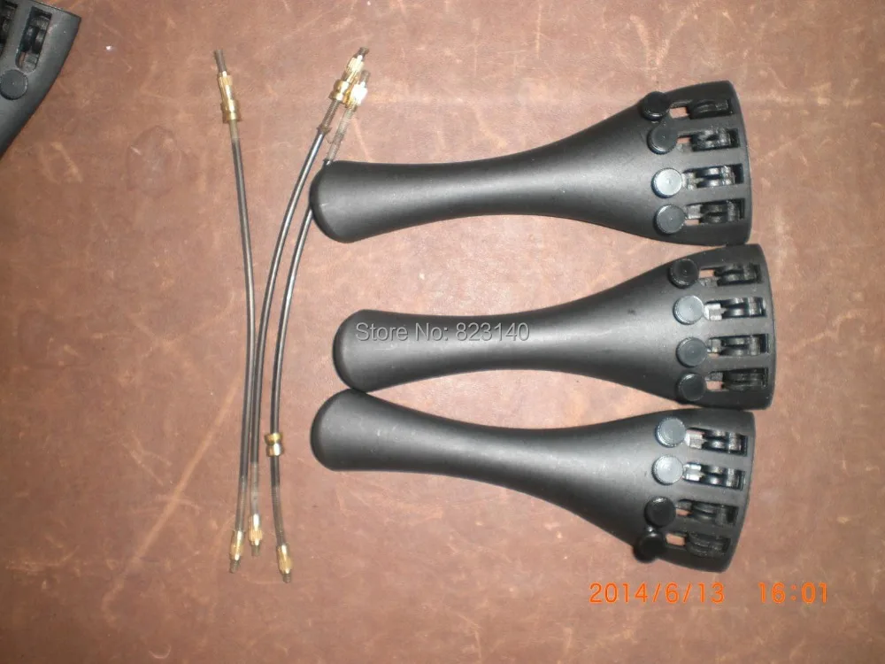 

3 PCs Carbon Fiber Violin Tail piece with fine tuner &3 pcs violin tail guts