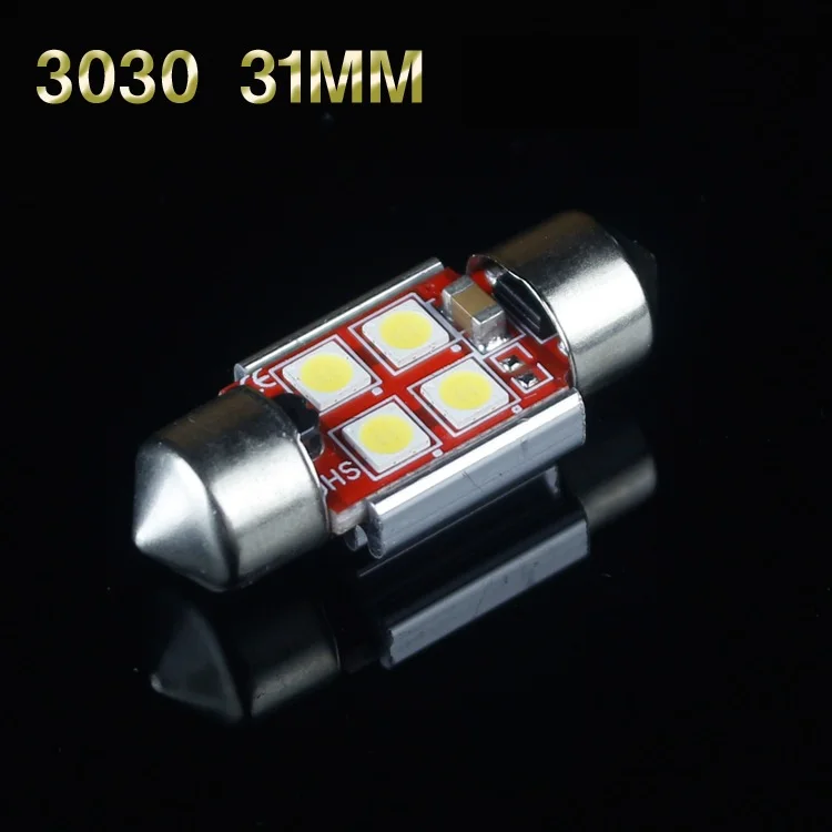 

2pcs Newest design canbus C5W 3030 31mm 4SMD CE ROHS led dome Festoon bulb glove box light auto pathway lamp car styling