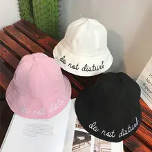 Буквы панамка с вышивкой для девочек Складная широкополая шляпа Боб шляпы для рыбалки Женская шикарная шляпа для защиты от солнца