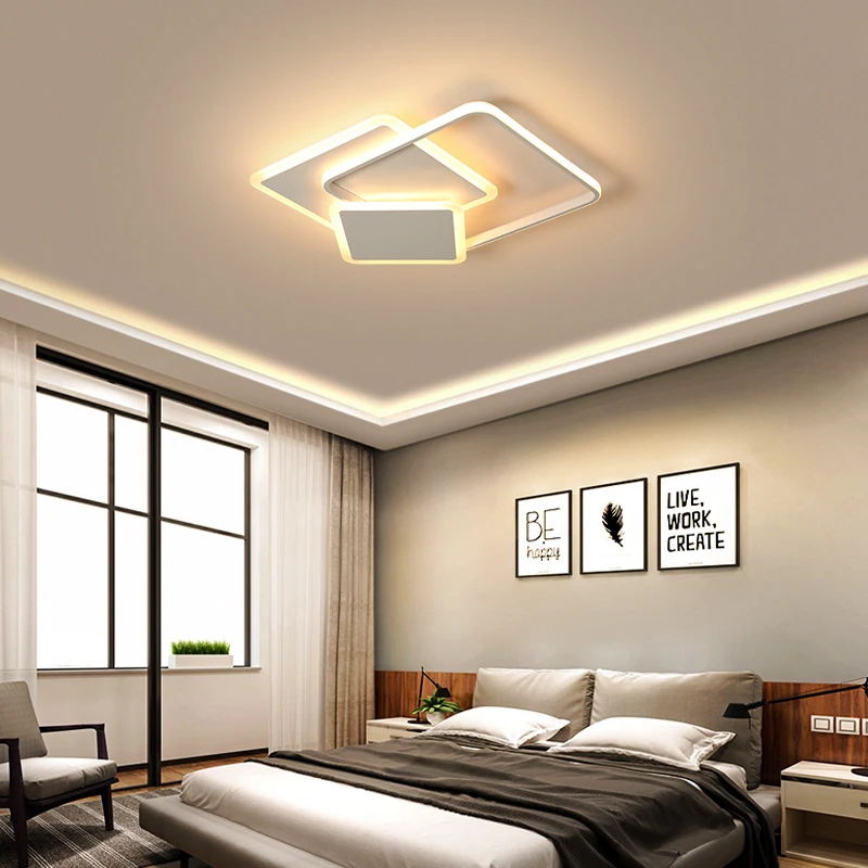 

New Creative Brown/White Modern LED Ceiling Lights For Foyer Bedroom light fixtures Aluminum+iron Ceiling Lamp lamparas de techo