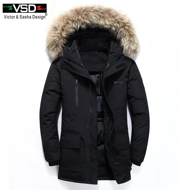 

VSD New Warm Winter Duck Down Slim Jacket For Man Hooded Collar Coat Men's Parkas Winterjas Heren Daunenjacke Windbreaker VSD909