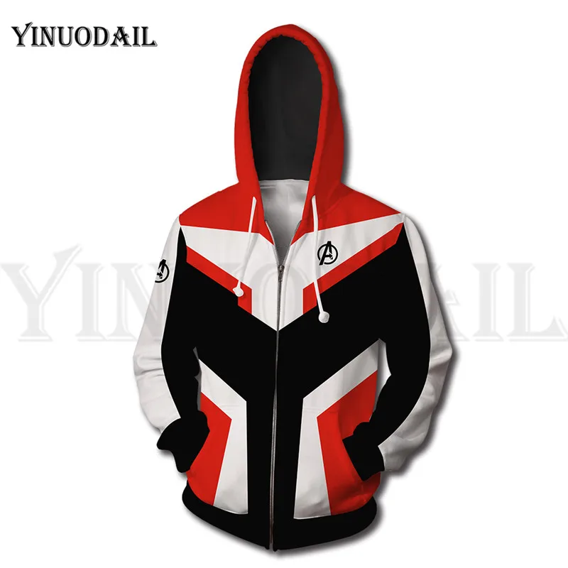Men and Women Zip Up Hoodies The Avengers Endgame Hooded Jacket Superheroes Battle Suit Sweatshirt Streetwear Cosplay Costume