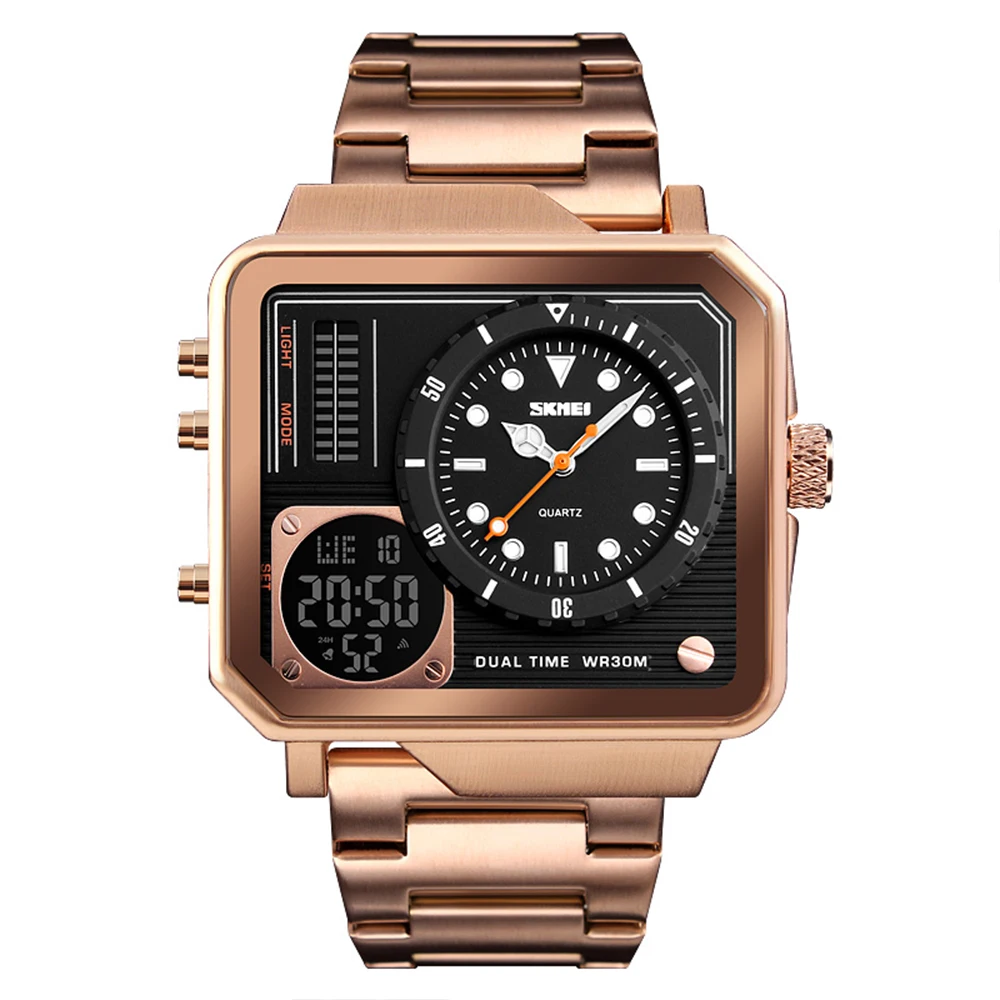 

SKMEI Men Digital Electronic Watch Stainless Steel Strap Watches Day Date Display Personality Alarm Watchs Relogio Masculino