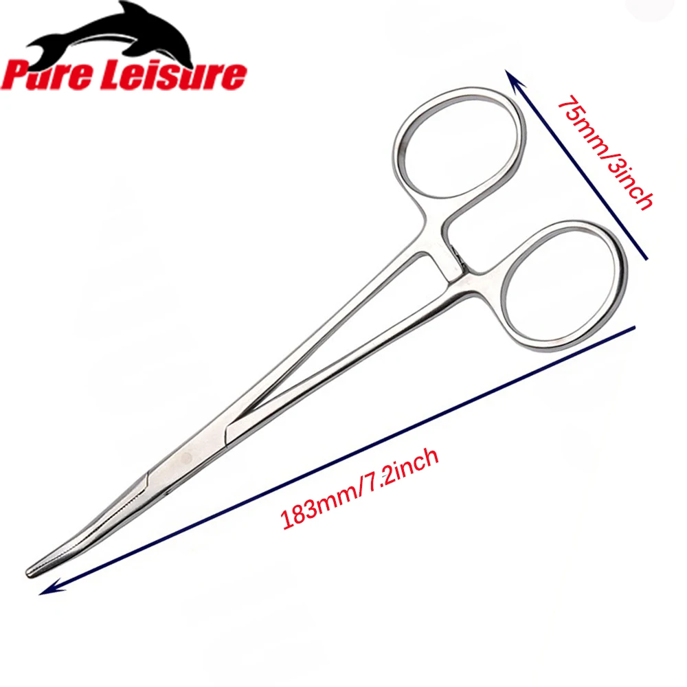 

PureLeisure Fishing Pliers 18 cm Curved Tip Cable Bite Clamp Fishing Hook Remover Pesca Accessories Fishing Hard Bait Scissors
