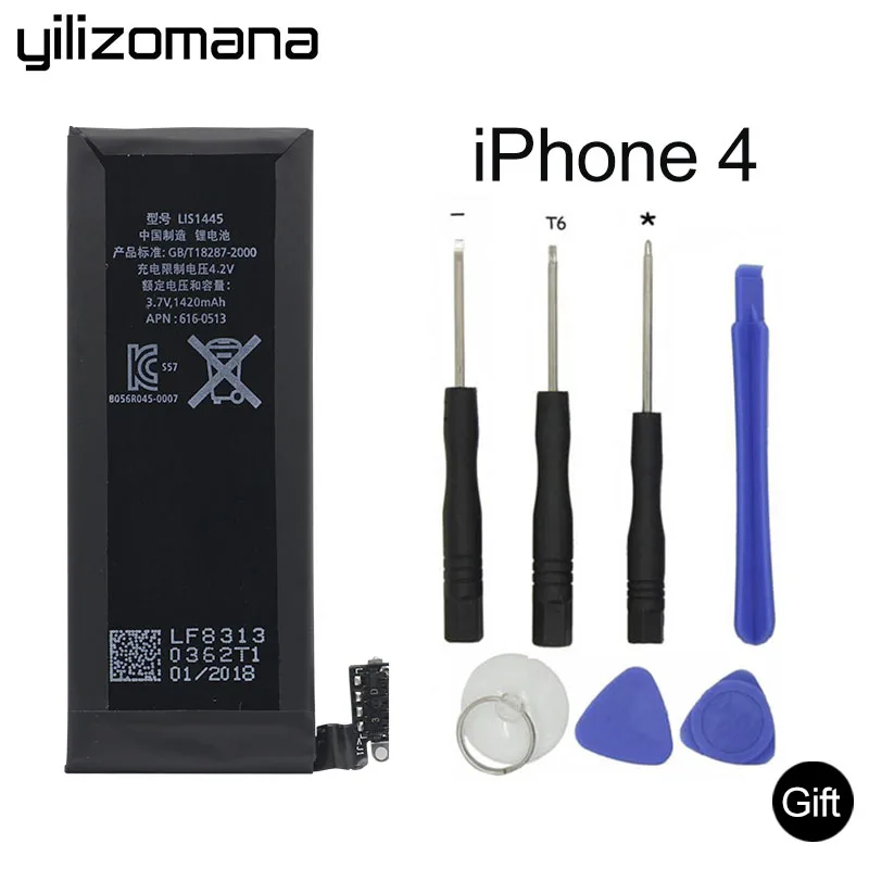 

YILIZOMANA Original Phone Battery For iPhone 4 High Capacity 1420mAh Original replacement battery Free Tools Retail Package