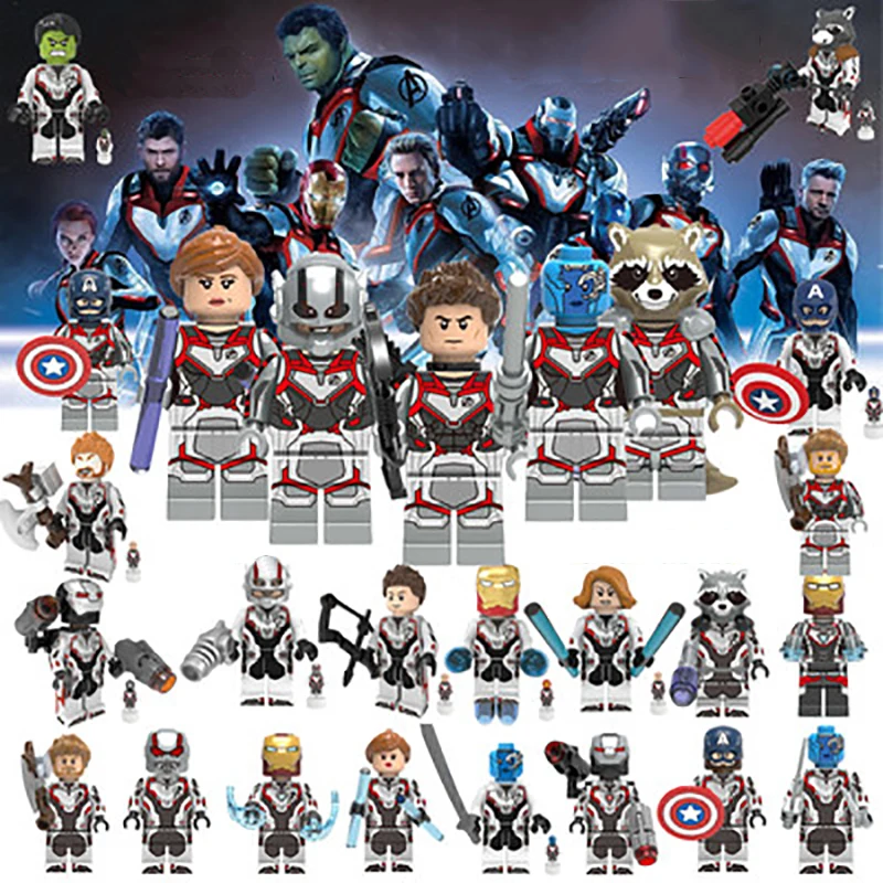 

Captain America Marvel Avengers 4 Endgame Assembly Tony Stark Building Blocks Toys Figures Legoing Thanos Iron Man Toys for kids