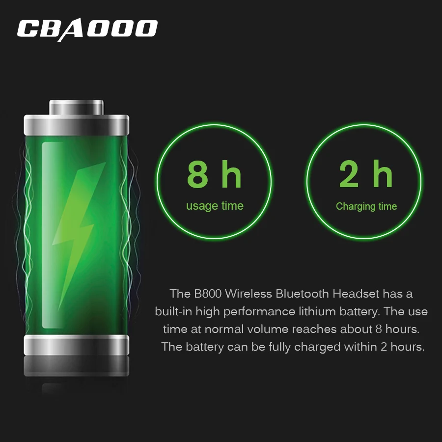 CBAOOO B800 Bluetooth Headphone Wireless Earphone Bluetooth Headset Sport Neckband with Microphone for android iphone xiaomi