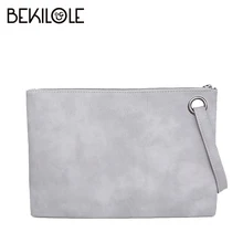 BEKILOLE PU Leather Luxury Retro Handbags Envelope Evening Bag Designer Long Purses Wallet Women Wristlet Clutch