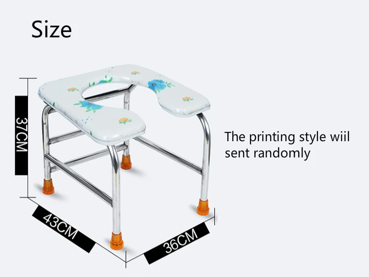 Стул из нержавеющей стали, домашний портативный стул для беременных, нескользящий Удобный табурет для горшка