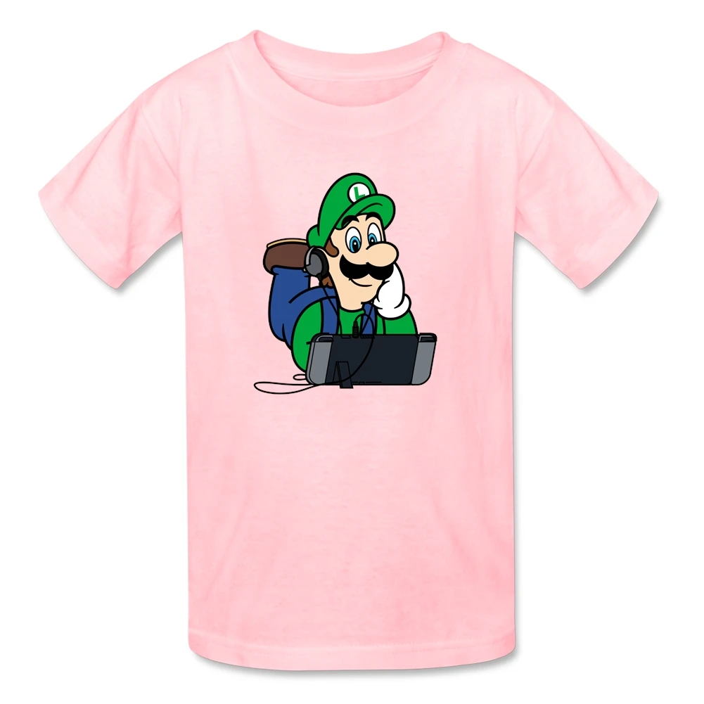 Super Mario Short Sleeve T shirts Kids 4T 8T Funny Tshirt Son 100