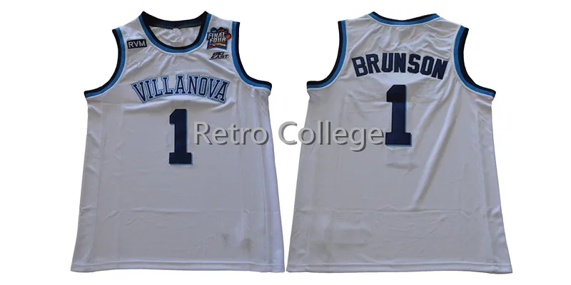 

Villanova Wildcats 1 Jalen Brunson throwback mens basketball jersey Embroidery Stitched Customize any name and number