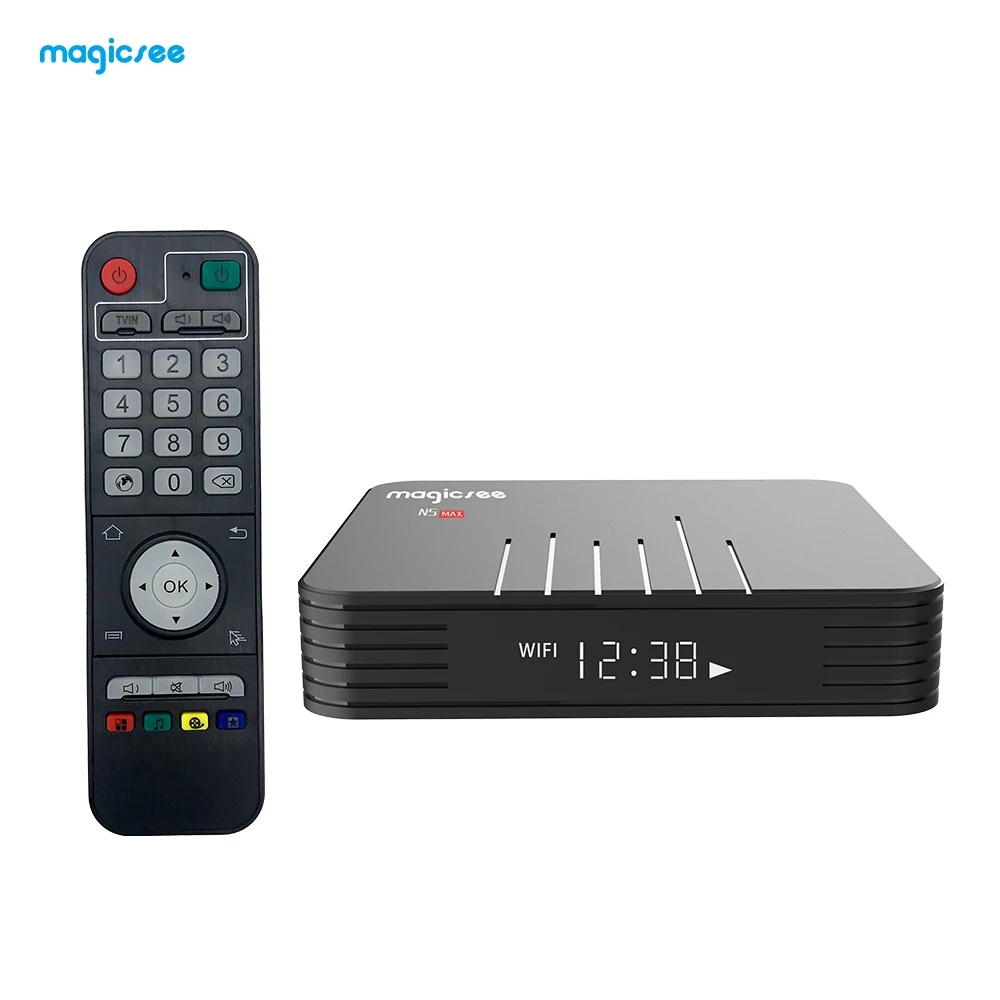 Magicsee N5 Max Amlogic S905X3 Android 9 0 ТВ коробка 4G 32G/64G Rom 2 4 + 5G двухъядерный процессор Wi Fi BT 1 8K