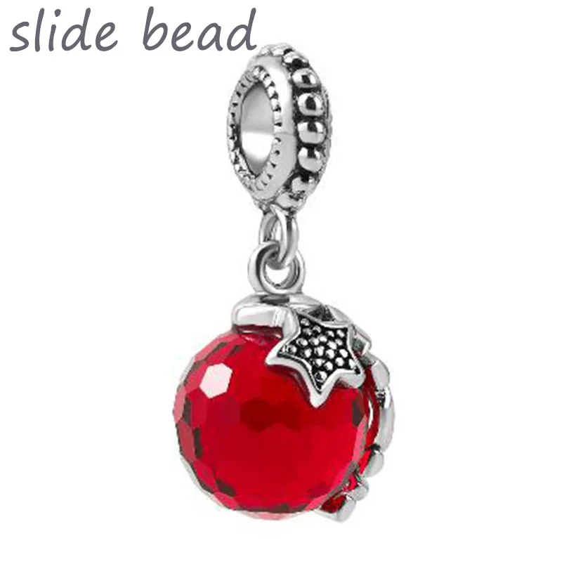 Fit Pandora Charm Bracciali Mom Placcato Light Red Swarovski Elements Ball Stopper Beads Per La Creazione Di Gioielli