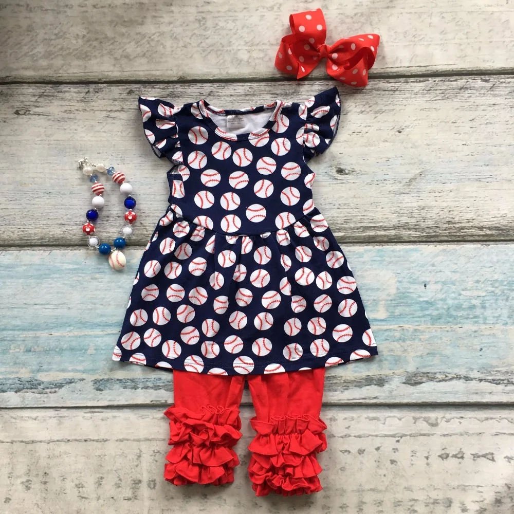 kids Baseball season clothes girls baseball clothing baby girls