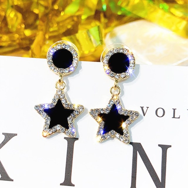 Sale Crystal Heart Star Crown Drop Earrings for Women Rhinestone Earring Long Tassel Big Fashion Wedding Party Jewelry