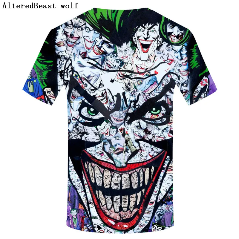 Г. Новая футболка с 3d принтом «Джокер» футболка с 3d изображением забавных комиксов «Джокер с покером» летняя стильная одежда футболки, топ с полным принтом