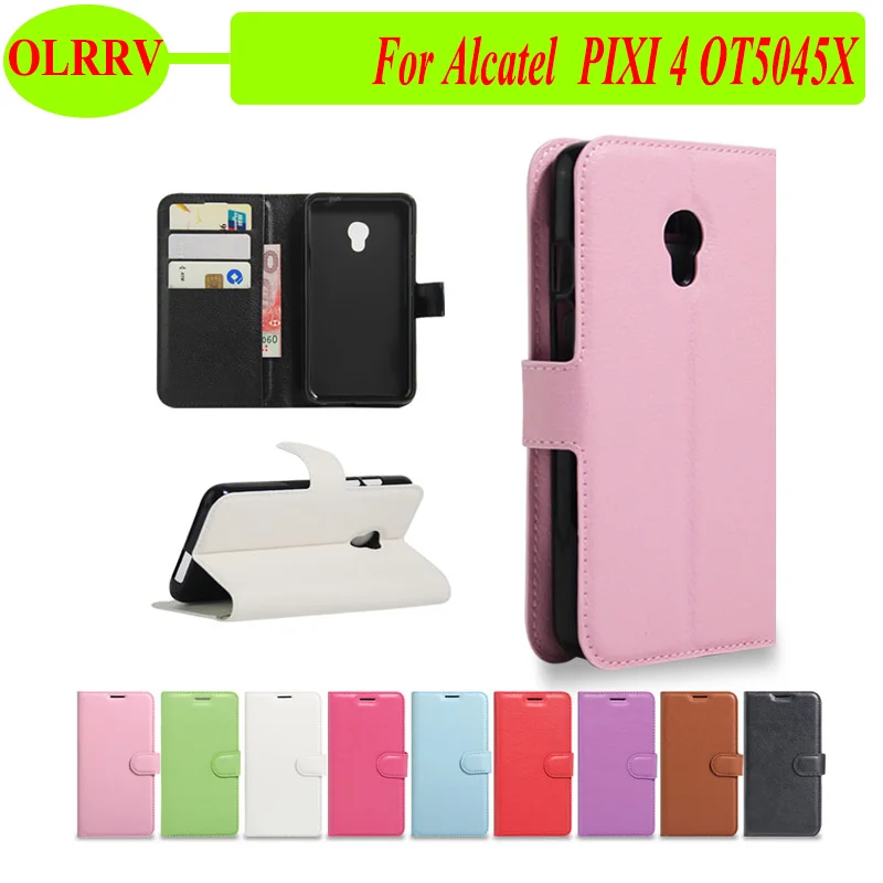 Кожаный чехол OLRRV для Alcatel Pixi 4 OT5045X флип-чехол с карманом карт чехол-бумажник +