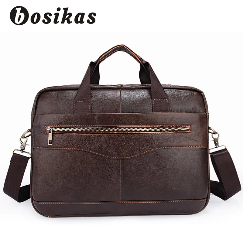 BOSIKAS Genuine Leather Bag Men Fashion Leather Men's Briefcase Laptop Handbags Men Messenger Bags Shoulder Soft Handle Bags BOSIKAS Genuine Leather Bag Men Fashion Leather Men's Briefcase Laptop Handbags Men Messenger Bags Shoulder Soft Handle Bags