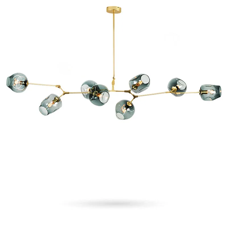 

Modern Chandeliers Lights Home Fixtures For Living Room Glass Hanging Lamps Restaurant Decoration Black Gold Kitchen Lighting