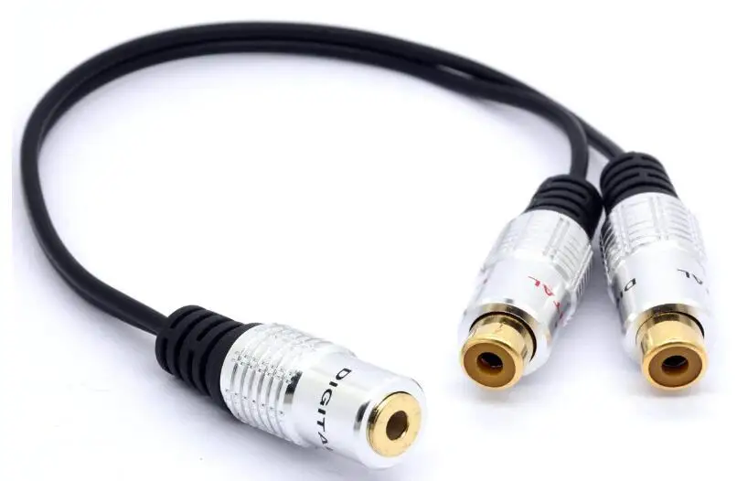

LBSC Gold Plated 3.5 to RCA Stereo Audio Splitter Cable 3.5mm Female Jack to 2 Phono RCA Female Socket Y Adapter For Car, Amplif