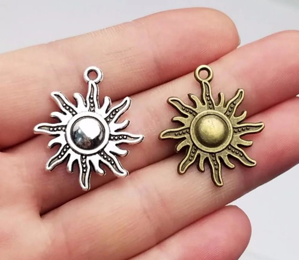 

20pcs/lot--28x25mm, sun charms, Antique silver /bronze sun charms,DIY supplies, Jewelry accessories
