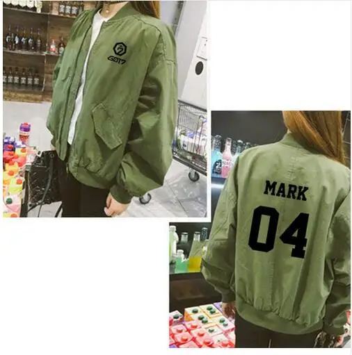 

got7 concert with the same paragraph baseball uniform loose female zipper jacket jacket should aid song playing clothes