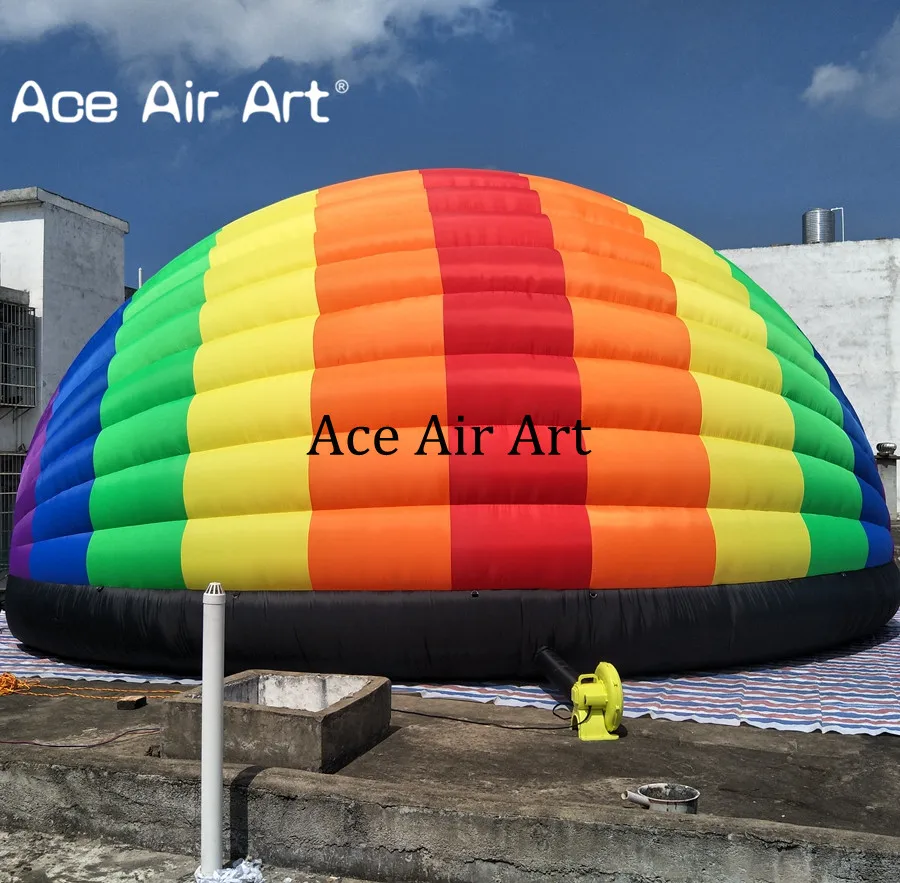 New design beautiful rainbow tentinflatable half dome marquee for promotion