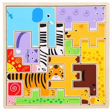 Детская деревянная головоломка с русскими животными для родителей и детей, Развивающие игрушки для детей