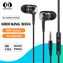 3,5 мм стерео наушники-вкладыши проводные наушники со встроенным микрофоном для Xiaomi iPhone samsung MP3/PC/Pad/ноутбука универсальный
