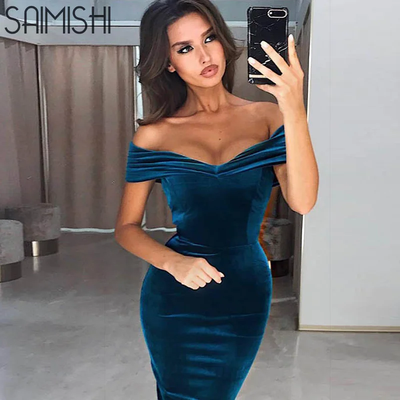 Saimishi модное Плиссированное женское вечернее платье с открытыми плечами высокая