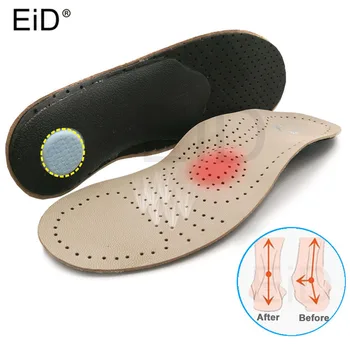 

Unisex Premium Leather Orthotic Flat Foot Shoe Insoles High Arch Support Orthopedic Pad for Correction OX Leg Health foot Care