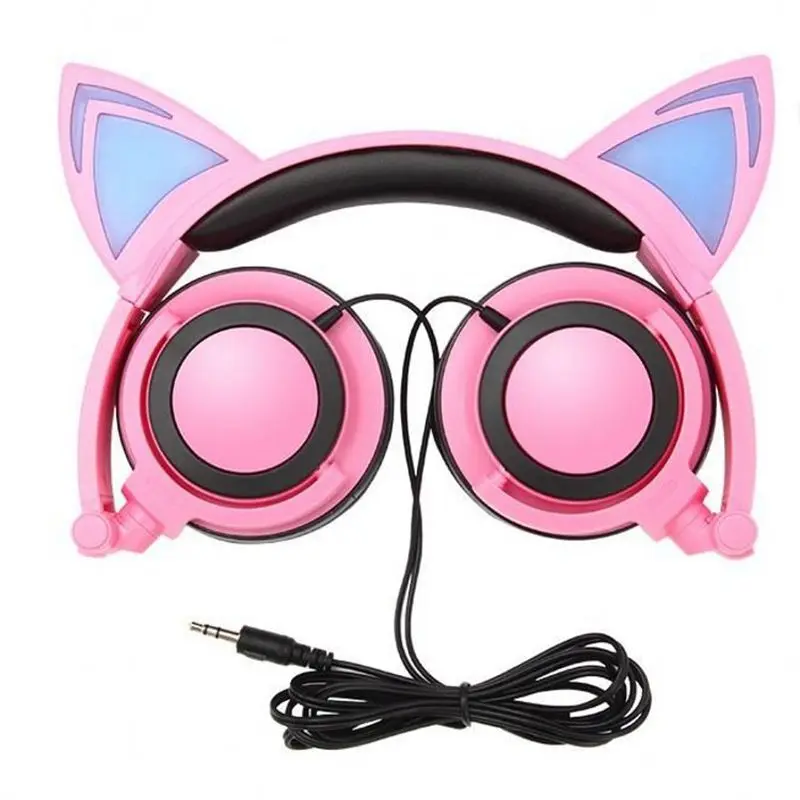 Faltbares Katzenohr Bluetooth On Ear Ohrhörer Headset Kopfhörer Stereo Mikrofon