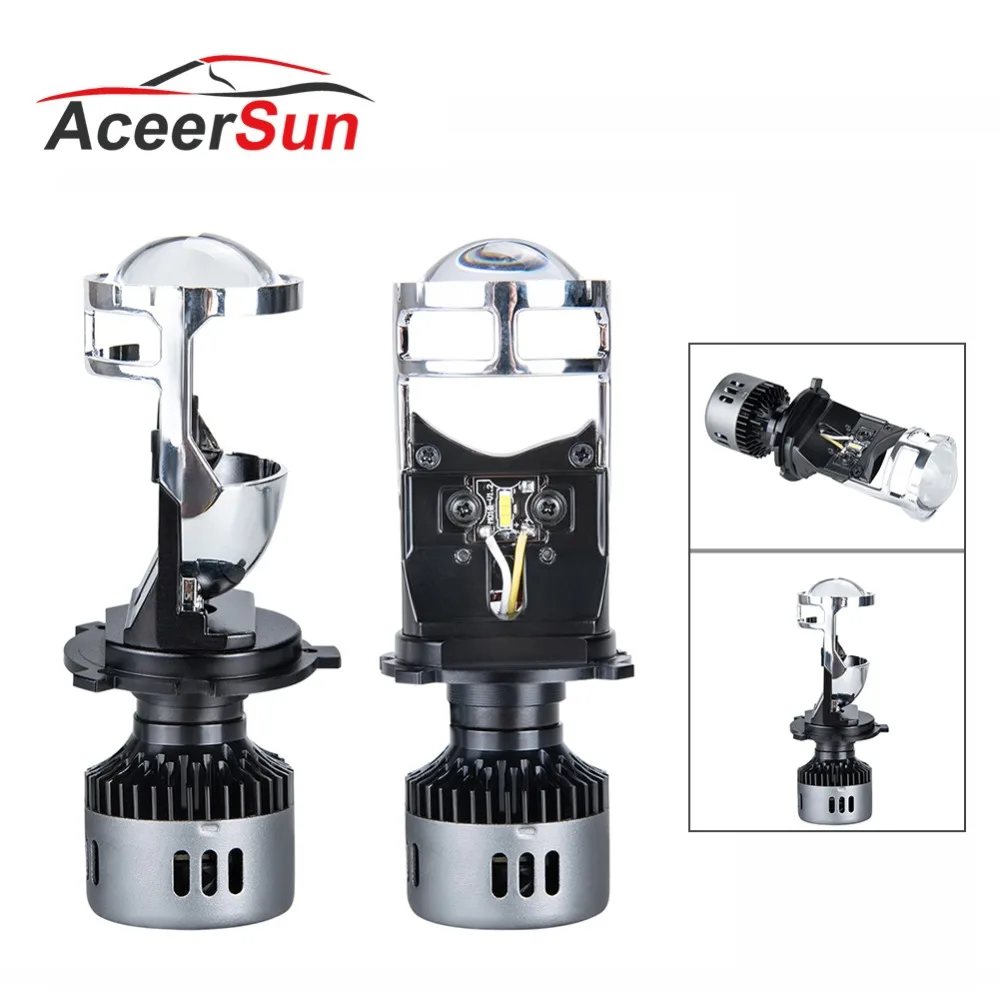 Aceersun H4 LED Мини объектив для проектора Hi/lo луч автомобиля светодиодные фары 48 Вт