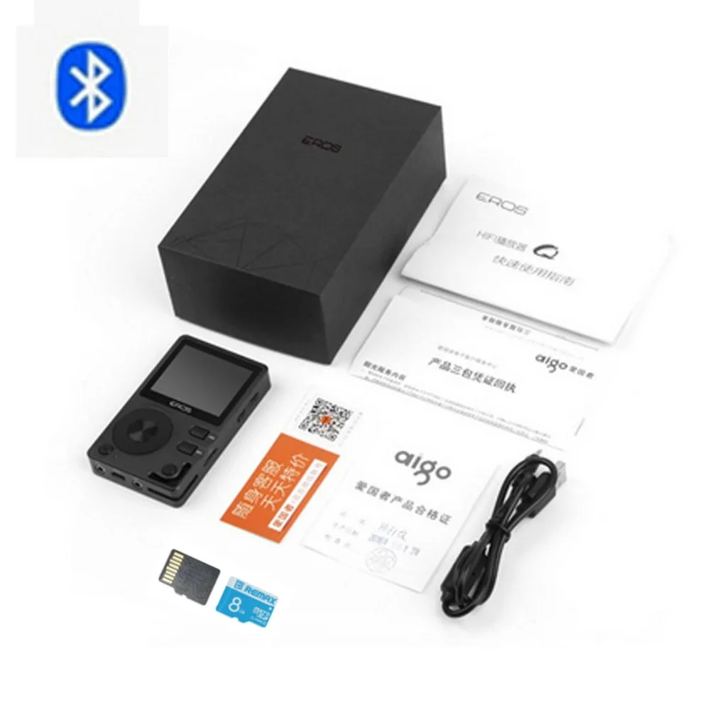 Aigo EROS Q высококачественный DSD64 Bluetooth 4,0 портативный аудио без потерь Hifi музыкальный плеер USB DAC Поддержка OTG+ 32G TF